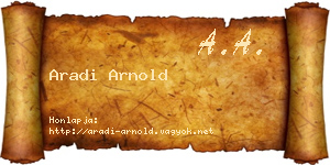 Aradi Arnold névjegykártya