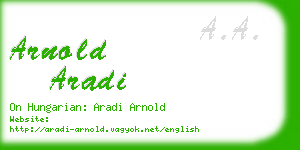 arnold aradi business card